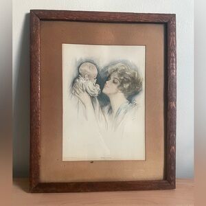 1915 Baby Mine Harrison Fisher Cosmopolitan Magazine Art Deco Framed Print